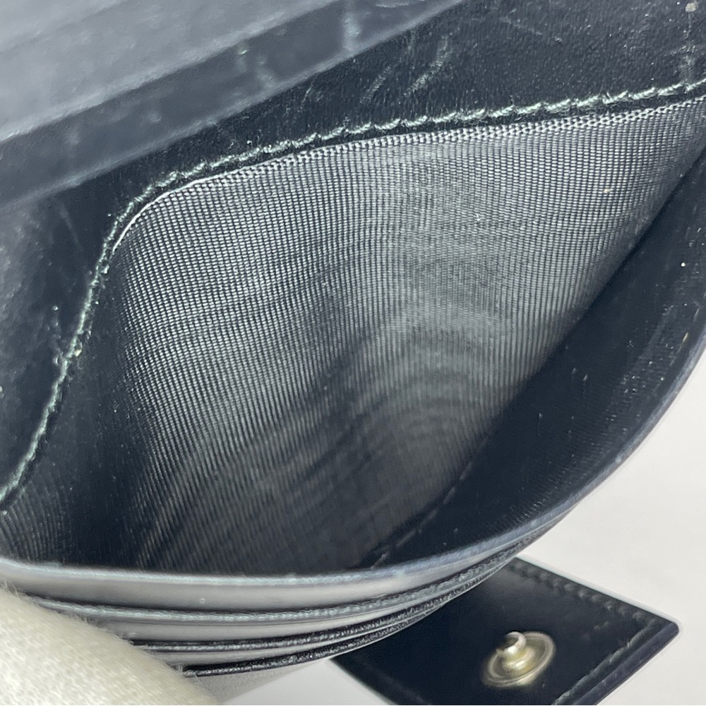 Salvatore Ferragamo Black Leather Multifold Wallet with Silver Buckle - Picture 10 of 14